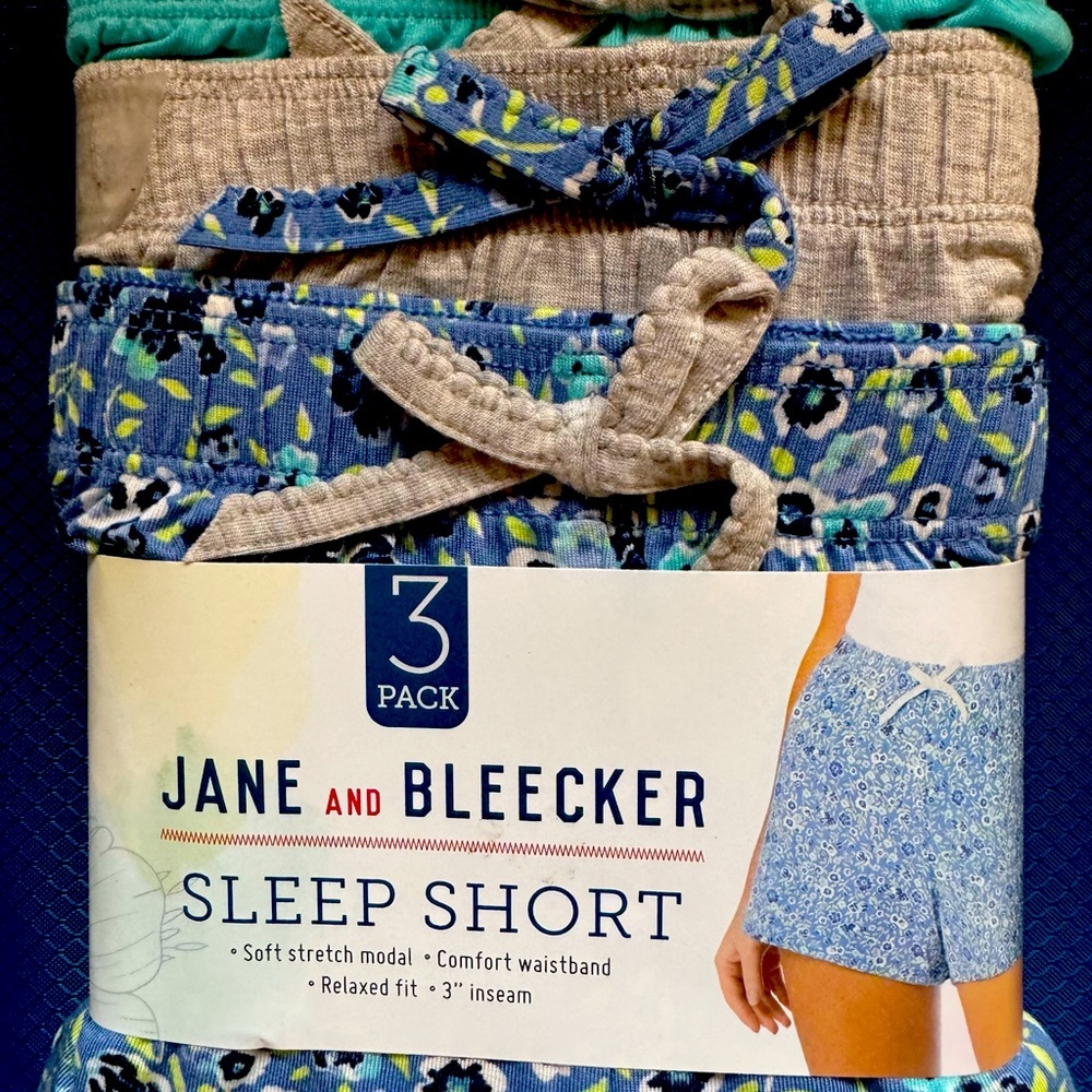 Jane and Bleecker Sleep Shorts 3-Pack - Multicolor